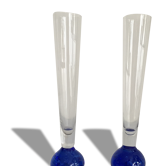Lot of two vases base blue glass ball