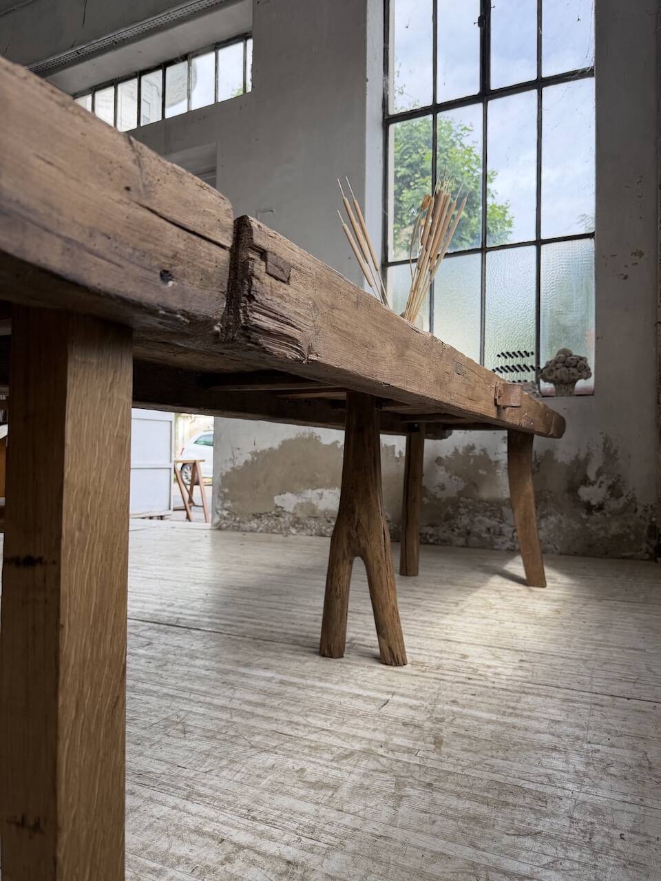 Brutalist popular art table XXL 3.5m/4m pine and oak