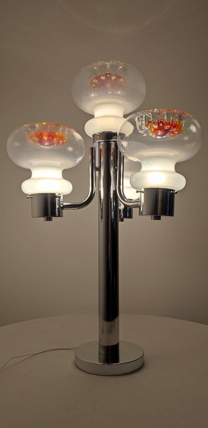 Lámpara de mesa de cristal " Mazzega". Italia, 1970s.