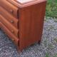 Commode en chêne pieds compas 4 tiroirs, 1950