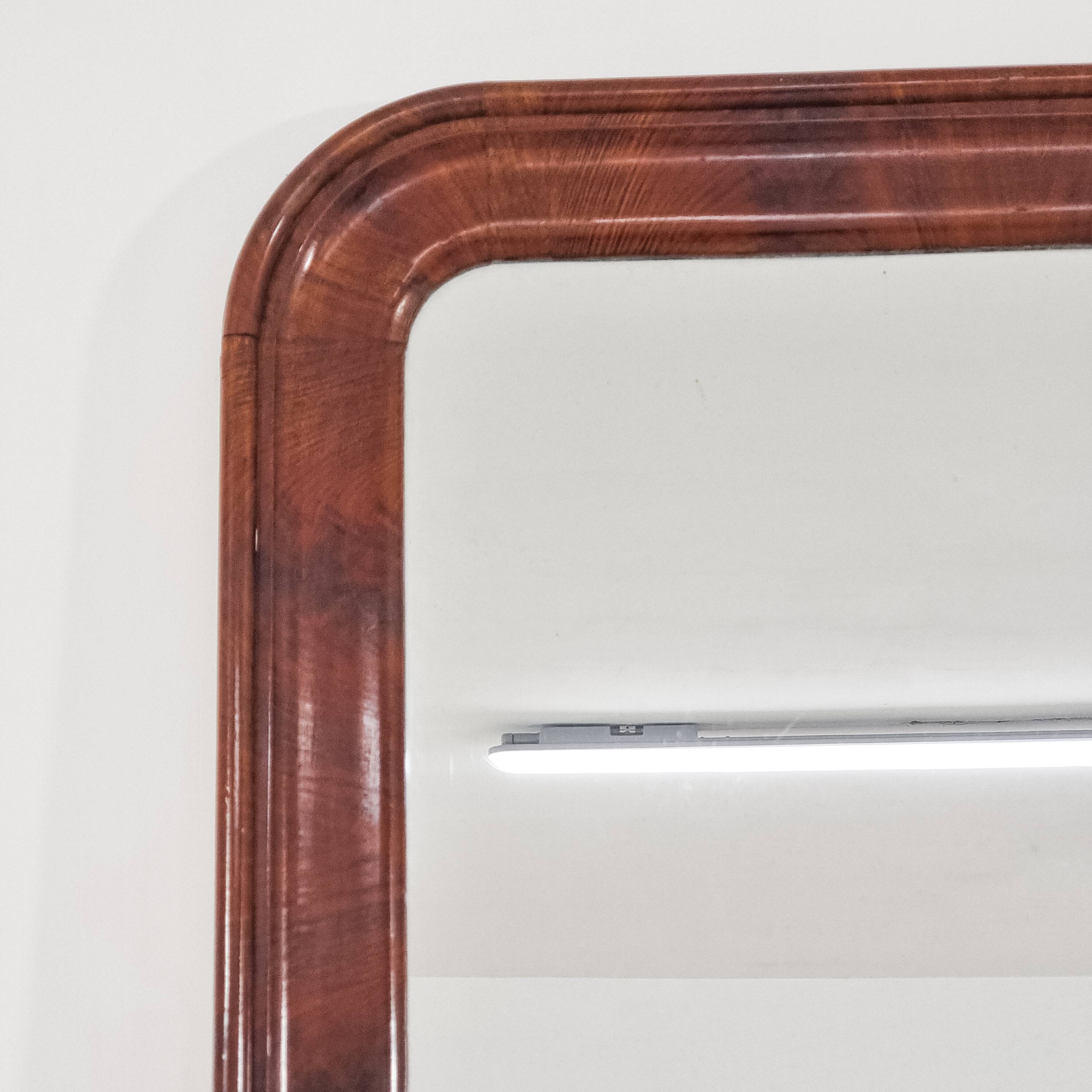 Large solid wood mirror, 2 metres high, from the 1940s