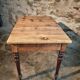 Vintage French pine table with extendable side, circa 1930, suitable for kitchen or office use.