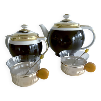 Art Deco Coffee Teapot Set with Cups
