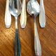 Box of 12 small silver-plated Art Deco spoons