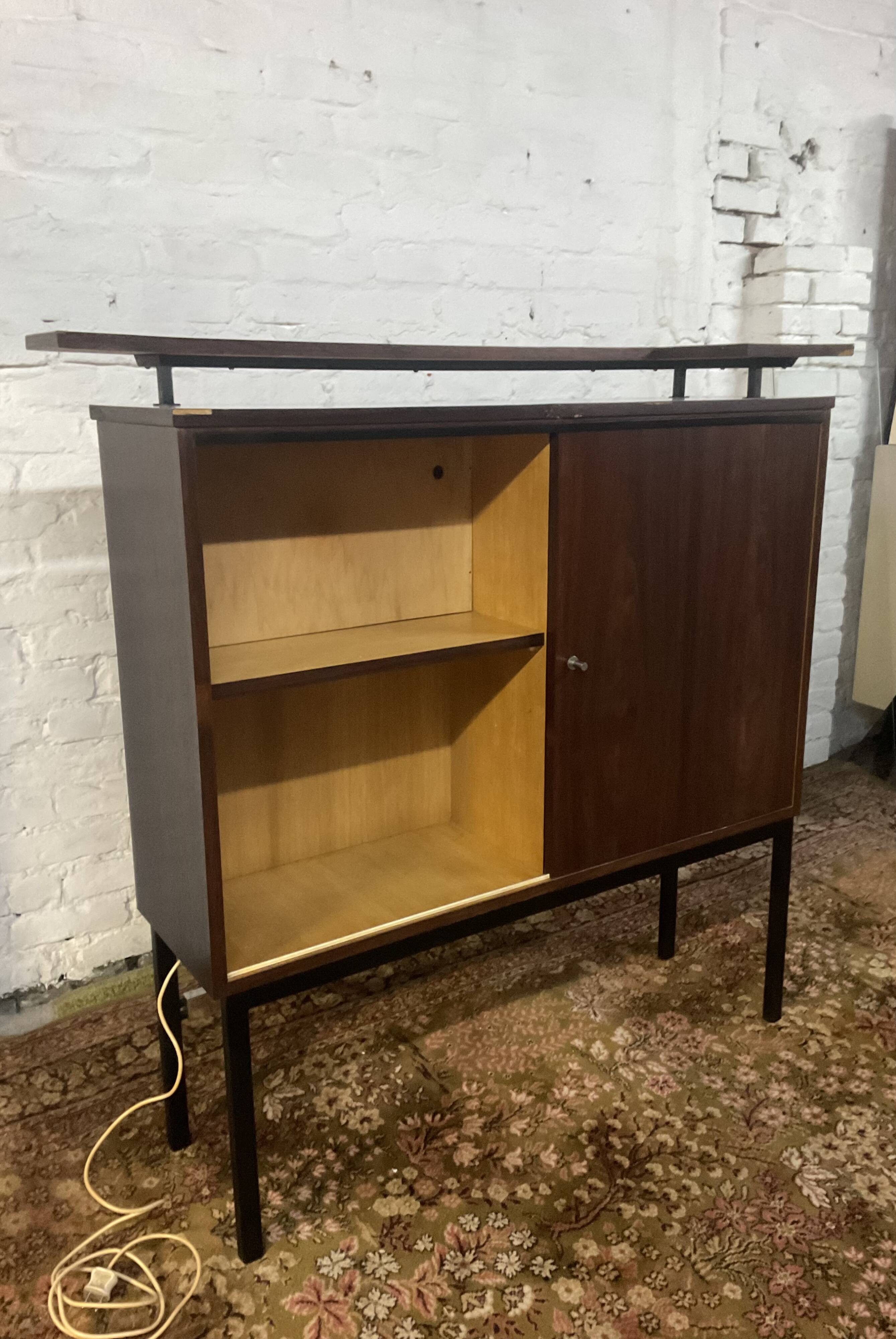 Vintage rosewood bar by Metalform from the 60s