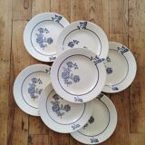 Old St Amand flat plates, blue roses