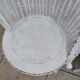 Pair of vintage art deco white rattan wicker armchairs