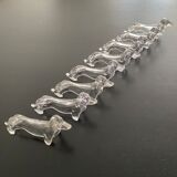 8 plastic knife holders, 70s, dachshund shape