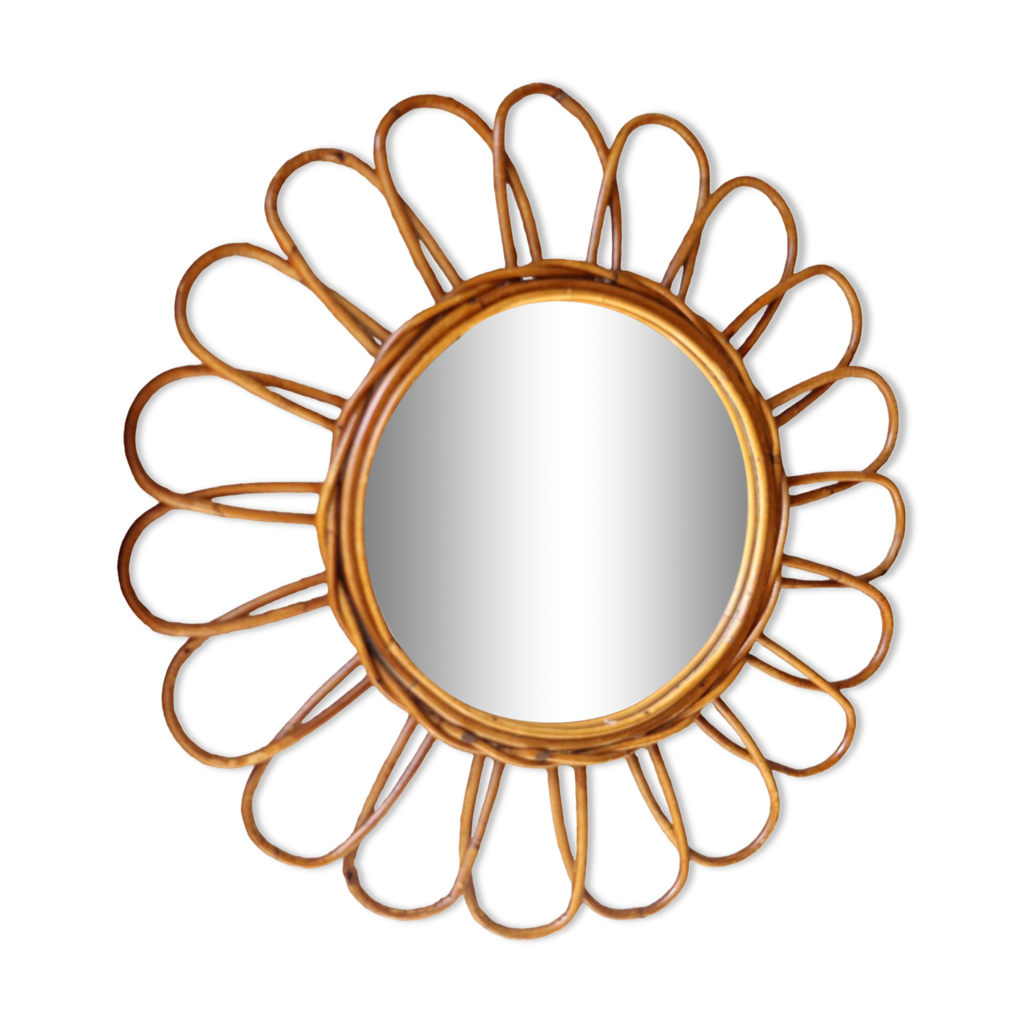 Vintage rattan mirror