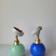 Duo of porcelain and opaline wall lamps