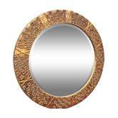 Golden stuck round mirror