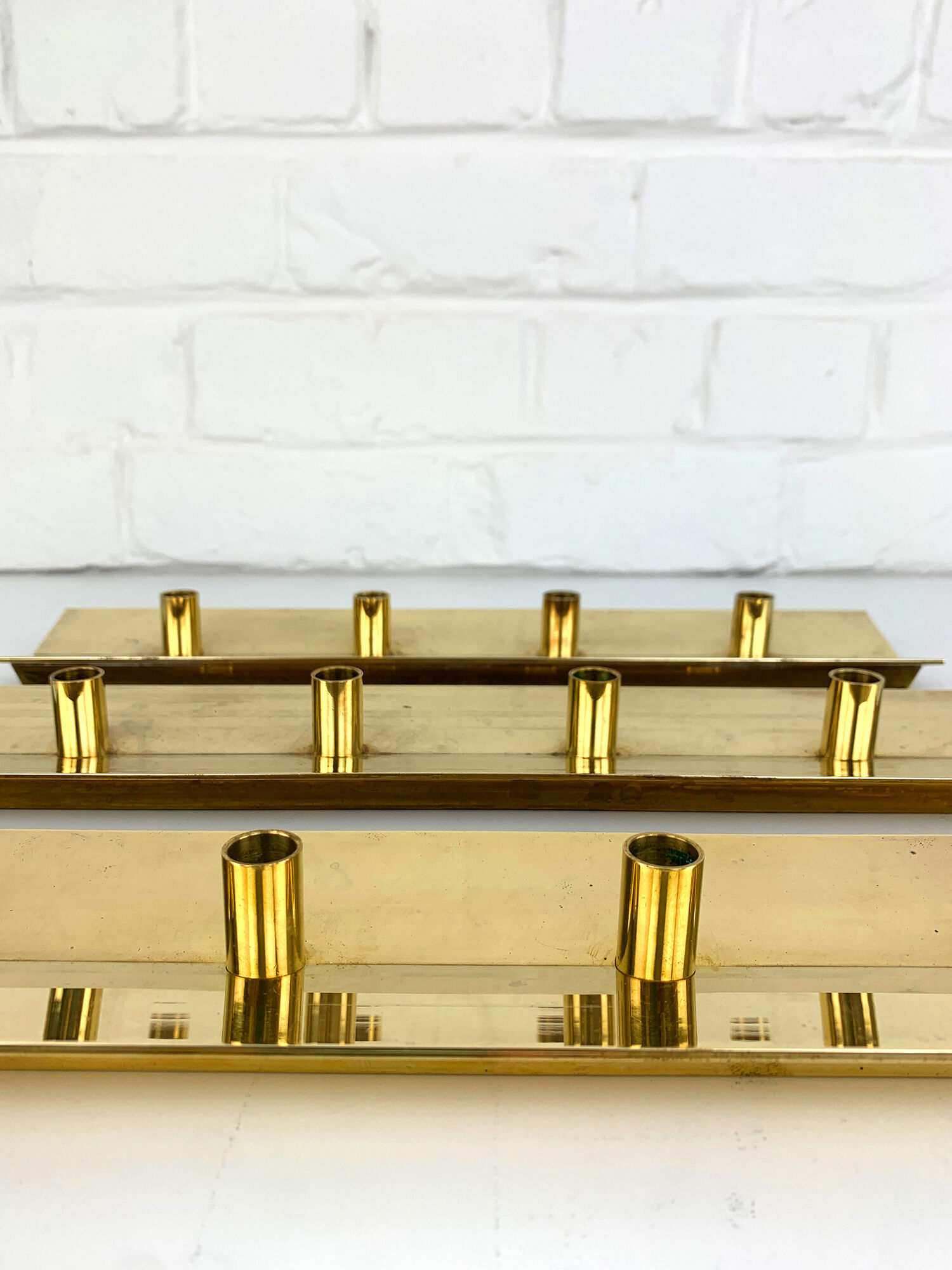 Scandinavian brass candle holder, vintage, Pierre Forsell for Skultuna, 1960