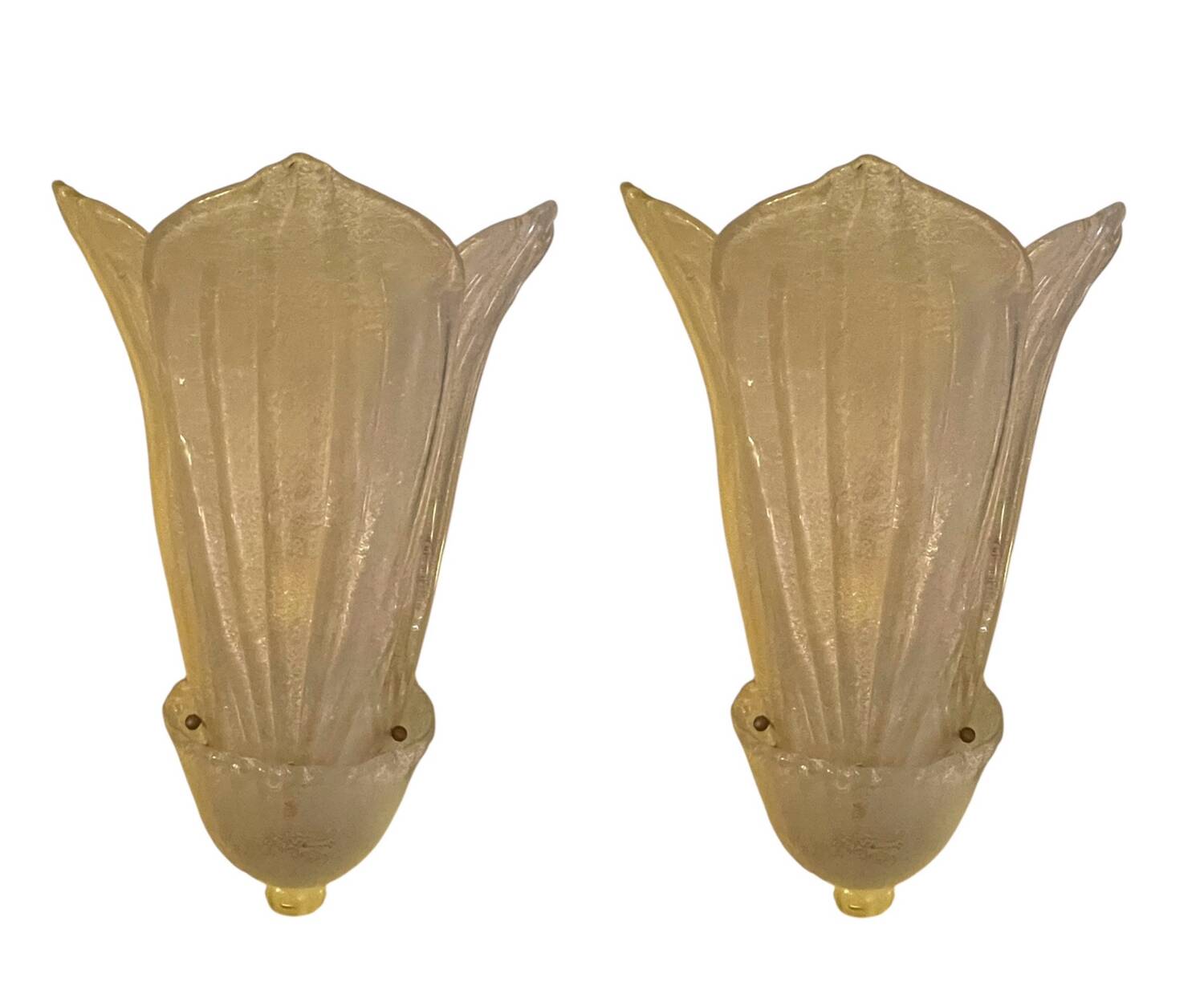 Barovier Toso large Murano glass wall lamp, Italy 1980s