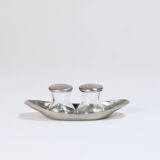 Wilhelm Wagenfeld Mid-Century Max & Moritz Salt Pepper Shakers, WMF, 1950s