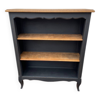 Bibus library shelf black wood Louis XV style