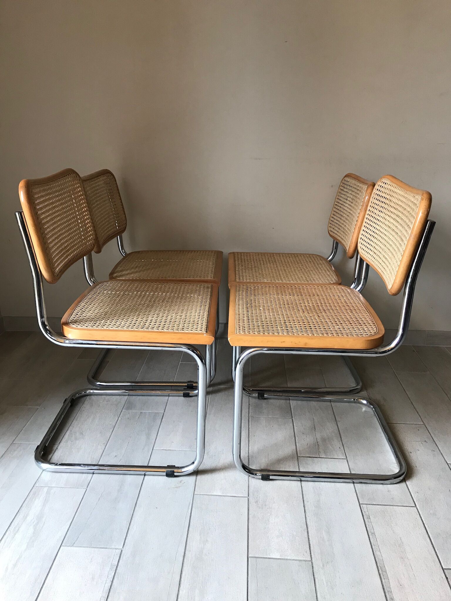 4 chairs Cesca b32 by Marcel Breuer
