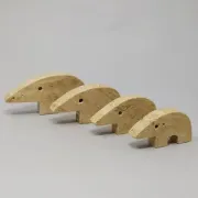 Rare set of 4 mid-century travertine anteater sculptures by Enzo Mari for F.lli Mannelli, 1970s