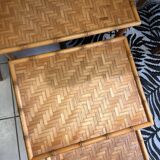 3 nesting tables in bamboo and wood