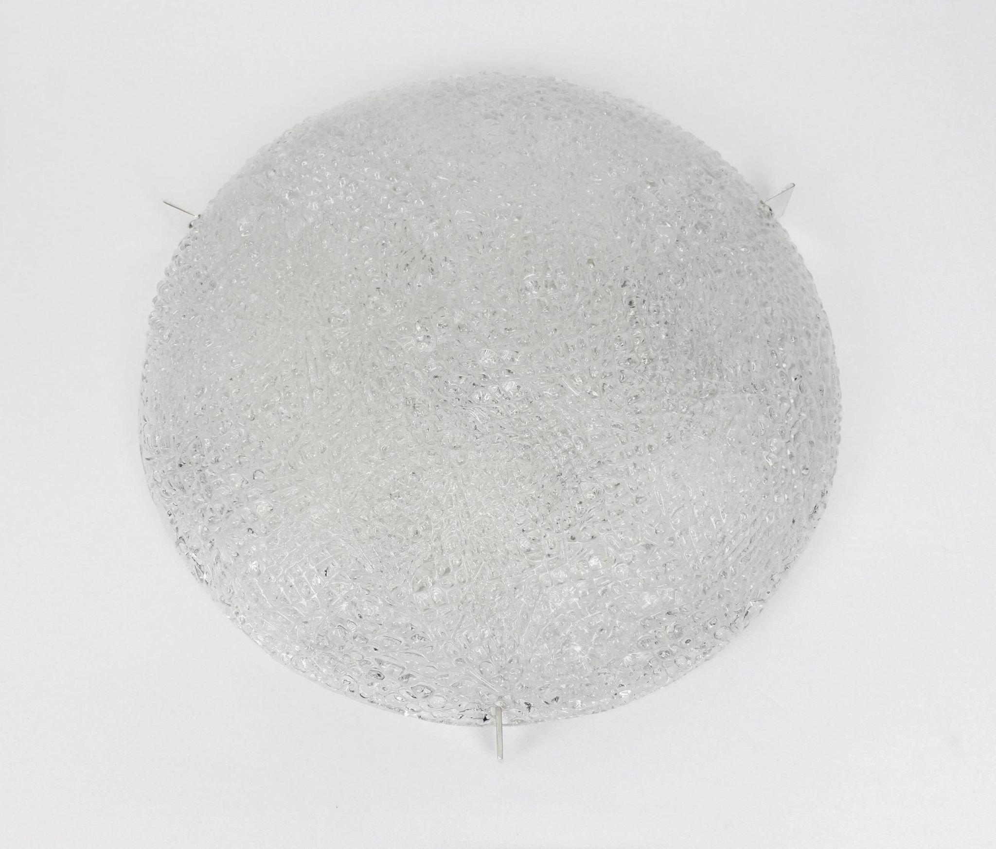 Large round frosted glass ceiling light, Kaiser, Germany, 1970s