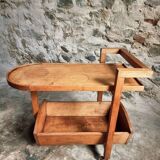 Vintage oak bar cart – France, 1950s