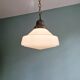 Philips Art Deco pendant light in white conical opaline, 1920s-30s