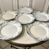 set of dessert plates in K&G Lunéville Iron Earth model "Angèle" late 19th century