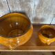 Ancienne soupière et 6 bols en céramique beige