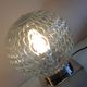 Pair of globe bedside lamps in glass and chrome/vintage metal 70-80