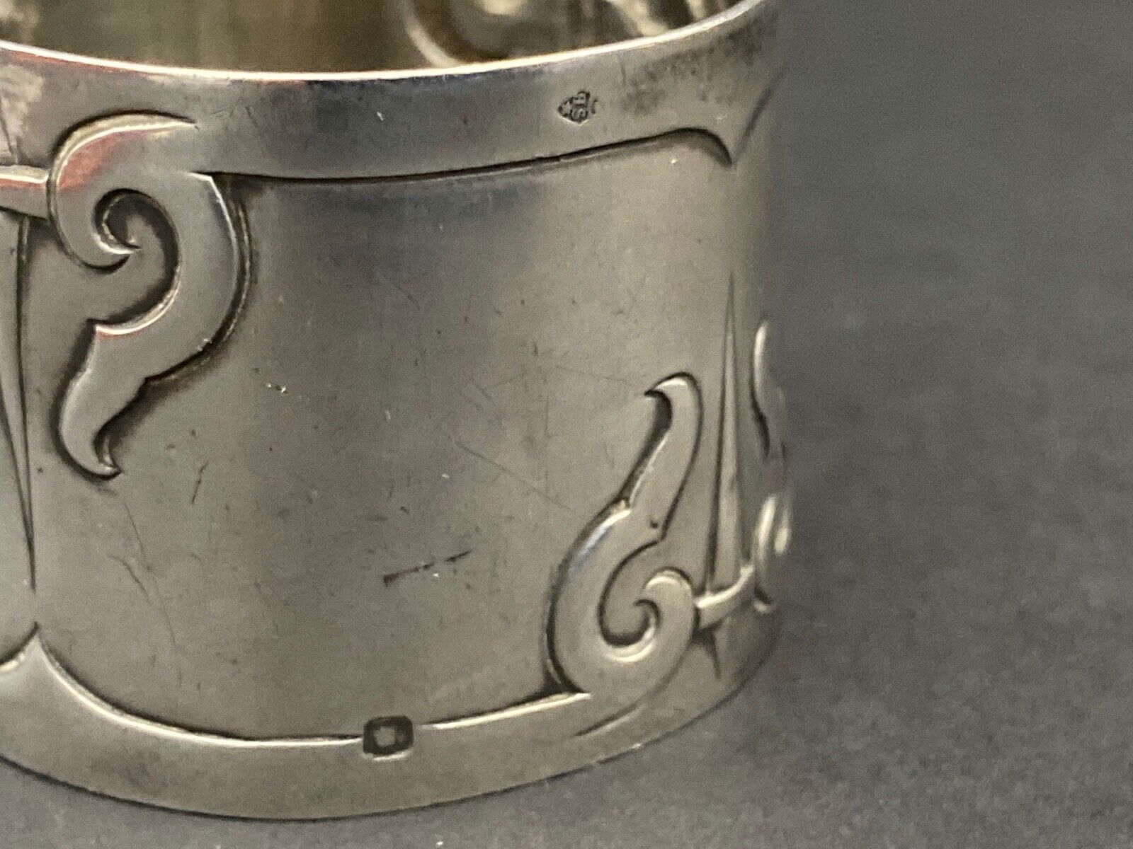 Solid silver towel ring punch minerva denise xxe