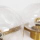 Large vintage brass and mouth blown glass wall light