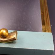 Plateau en bois métal et miroir vers 1950