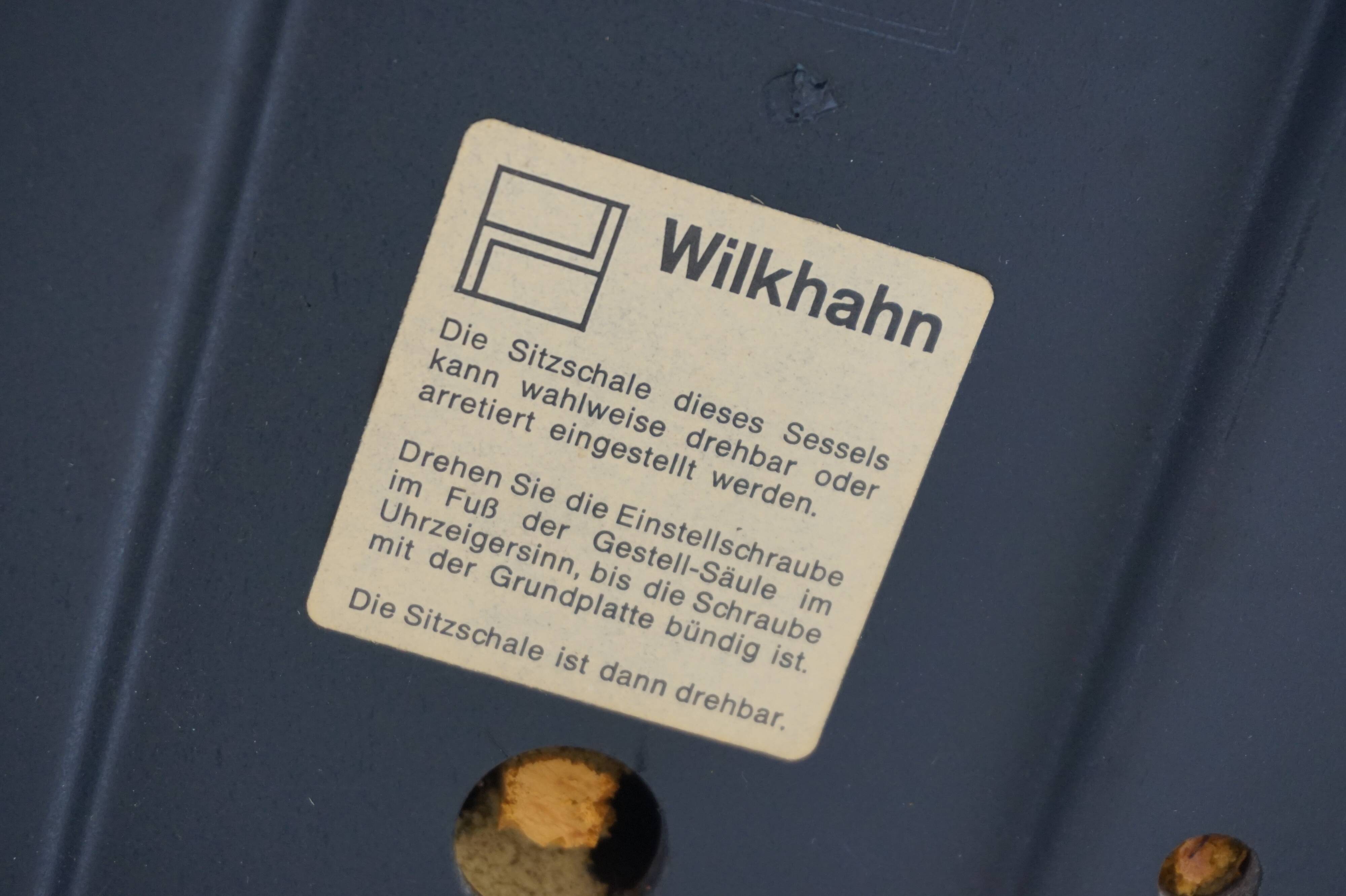 Wilhahn Delta set of 2 leather conference / dining chairs by Delta, 1960