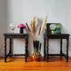 Pair of old Jacobean style sofa ends