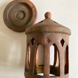 Tuscan lantern garden candle holder in ancient terracotta