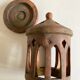 Tuscan lantern garden candle holder in ancient terracotta