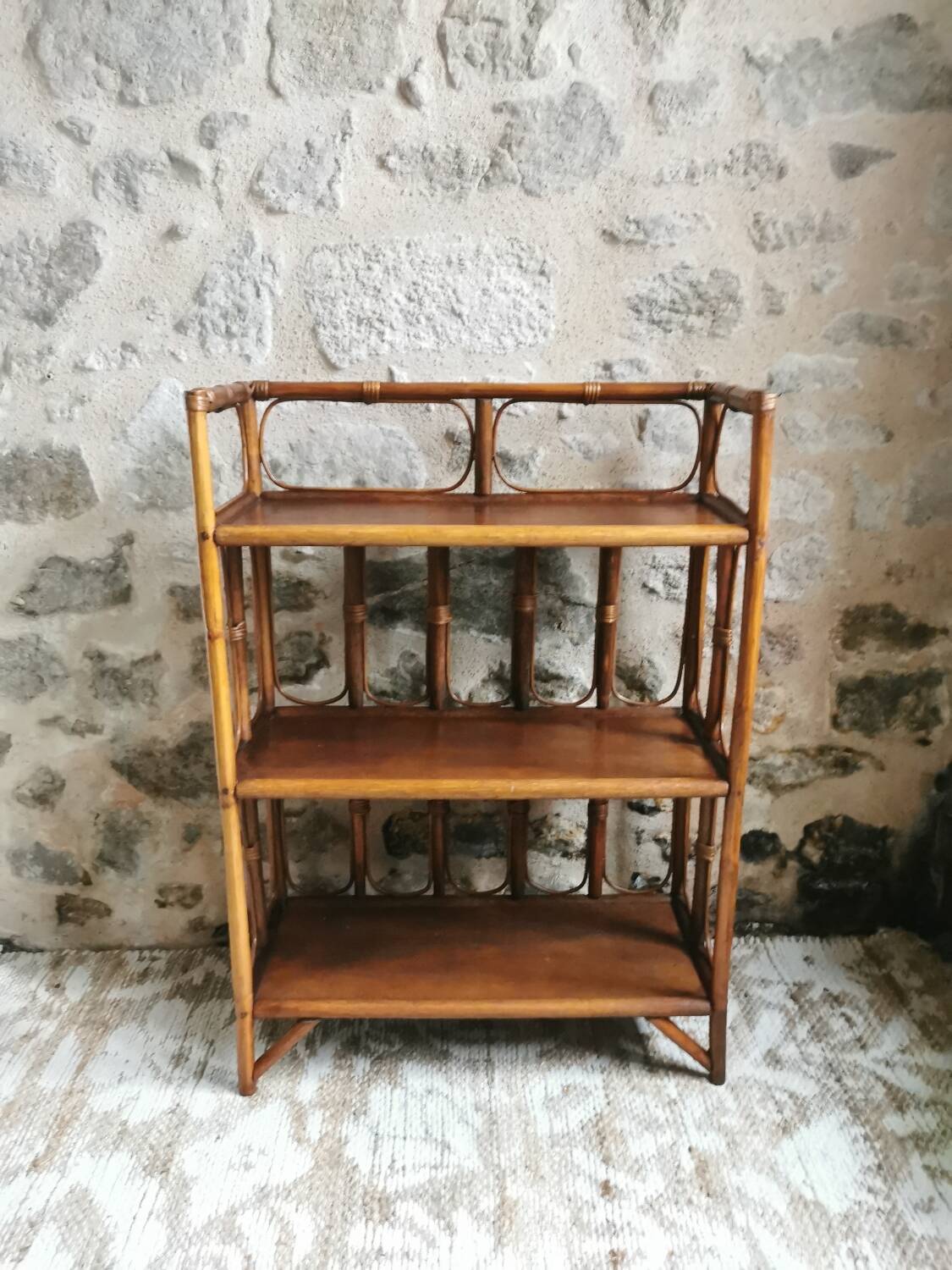 Vintage rattan shelf