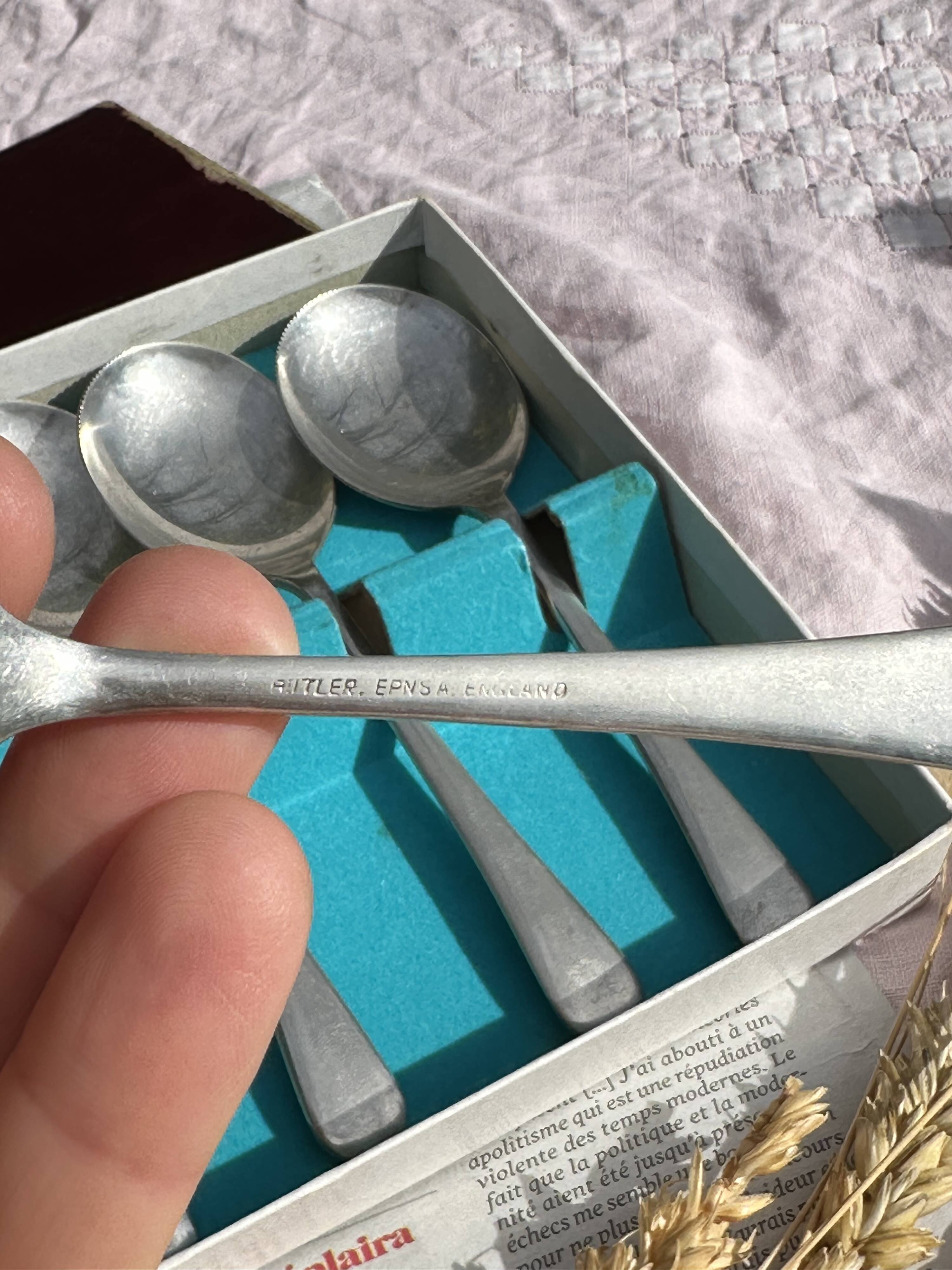 Set of 6 Vintage Fruit or Ice Cream Spoons Model Uniplat