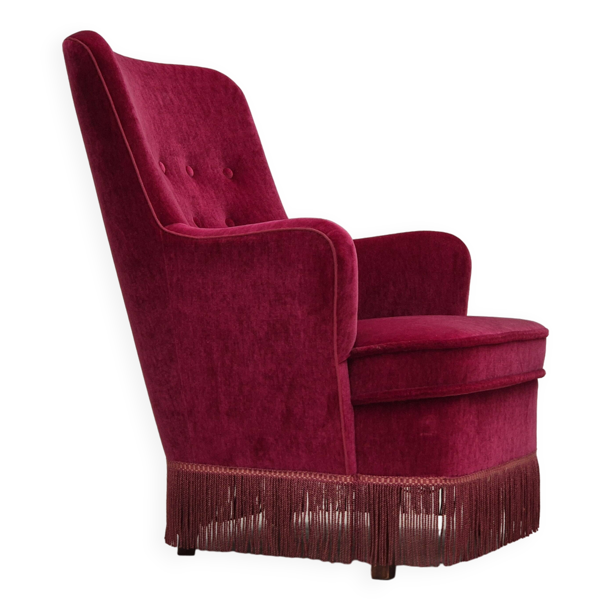 1970s, Danish easy chair, original very good condition, furniture velour.