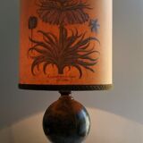 Desk lamp world map globe lampshade herbarium