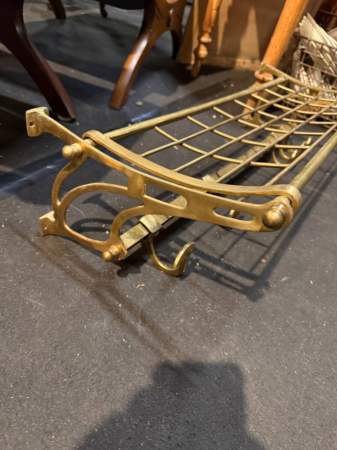 Brass train shelf