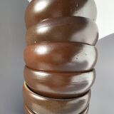 6 bols grès brun irisé intérieur gris