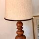 Turned wooden lamp 56cm