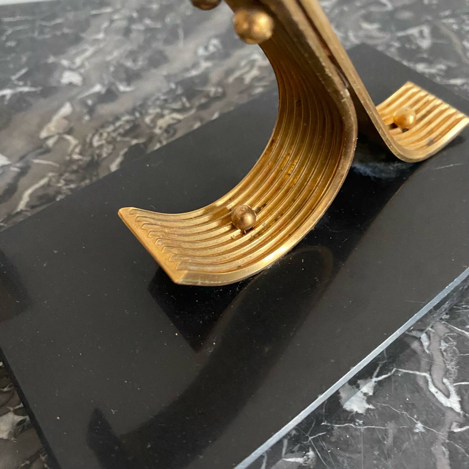 Pair of Modernist Gold Starry Bookends