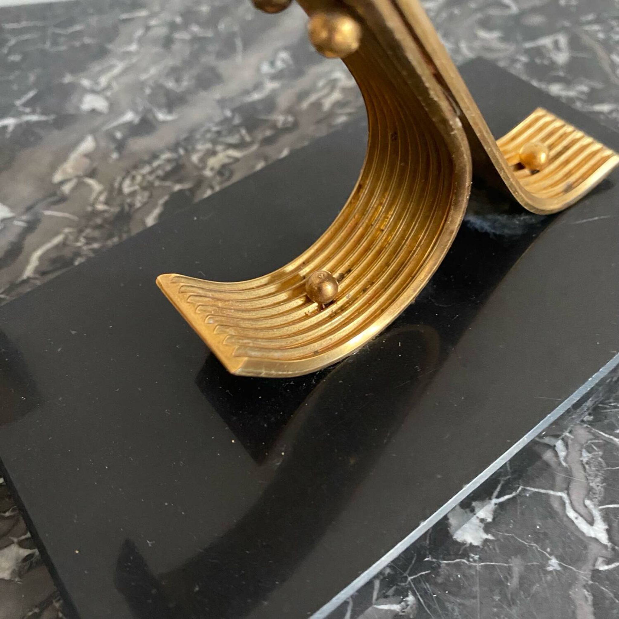 Pair of Modernist Gold Starry Bookends