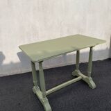 Patinated green baluster table