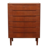 Commode danoise vintage | Teck | 6 tiroirs | 100 cm