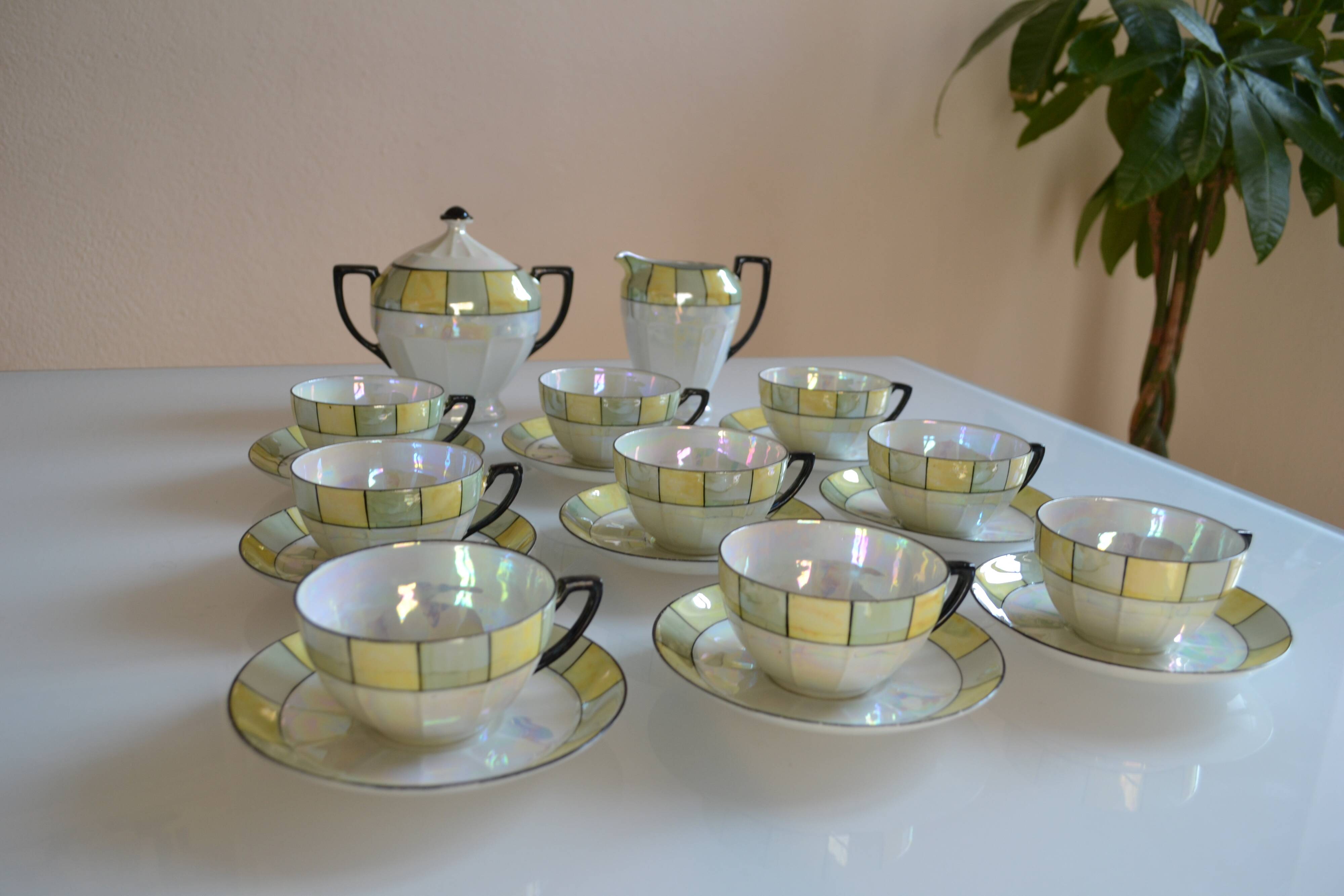 Art Deco porcelain tea or coffee set Czechoslovakia 1930