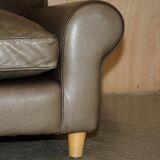 Large leather loveseat by Terence Conran