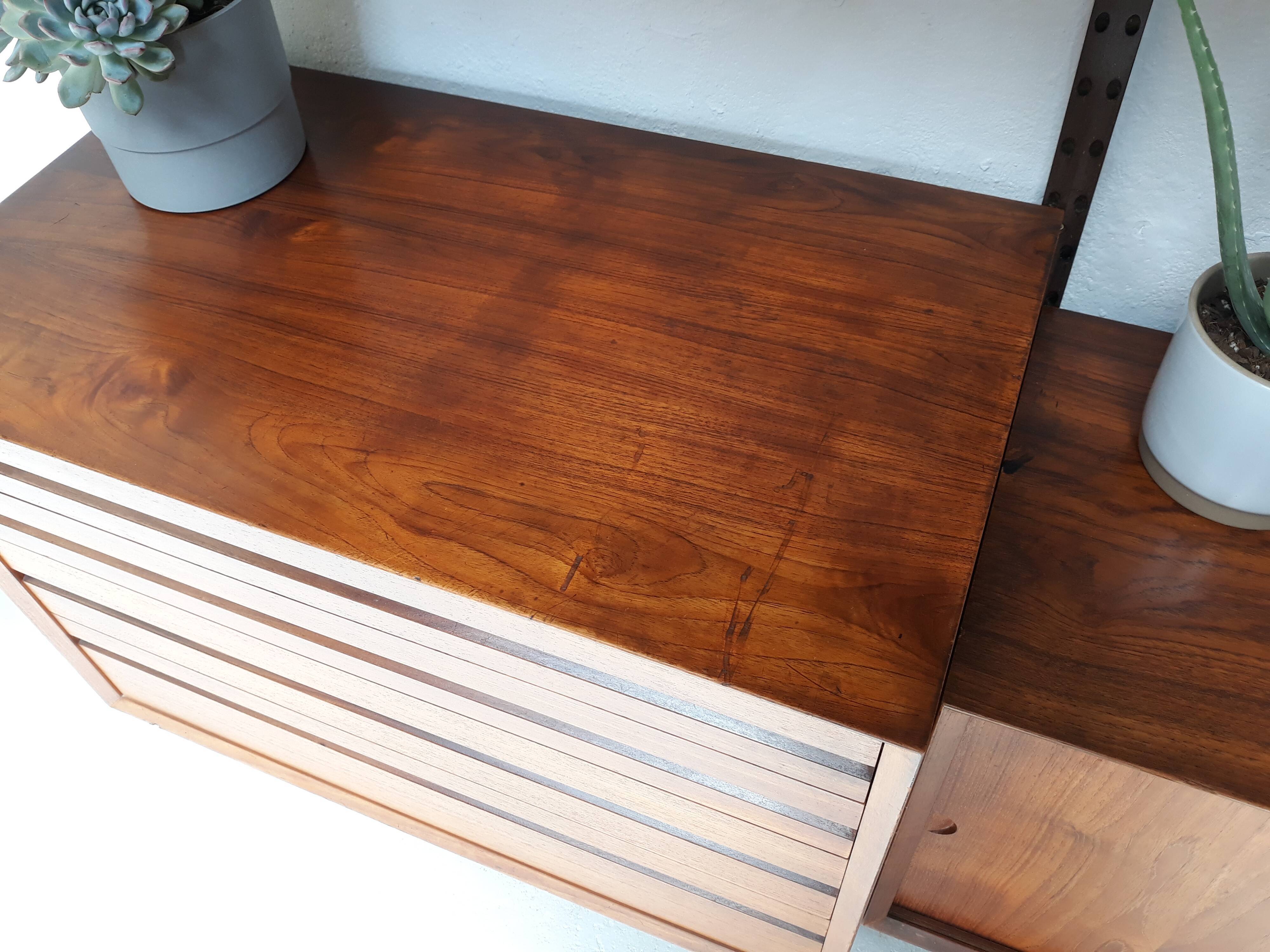 Étagère modulable scandinave en teck royal system par Poul Cadovius