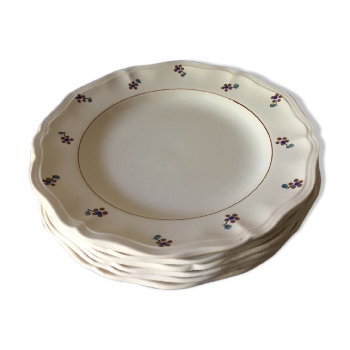 6 plates flat sarreguemines digoin - model arromanches